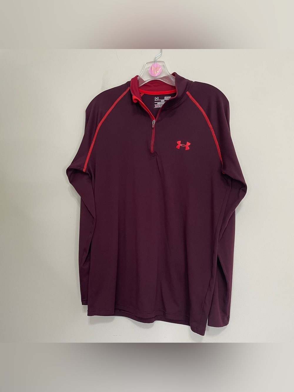 Under Armour Maroon 1/4 Zip Pullover with Crimson Accents~ Small/‎ petite